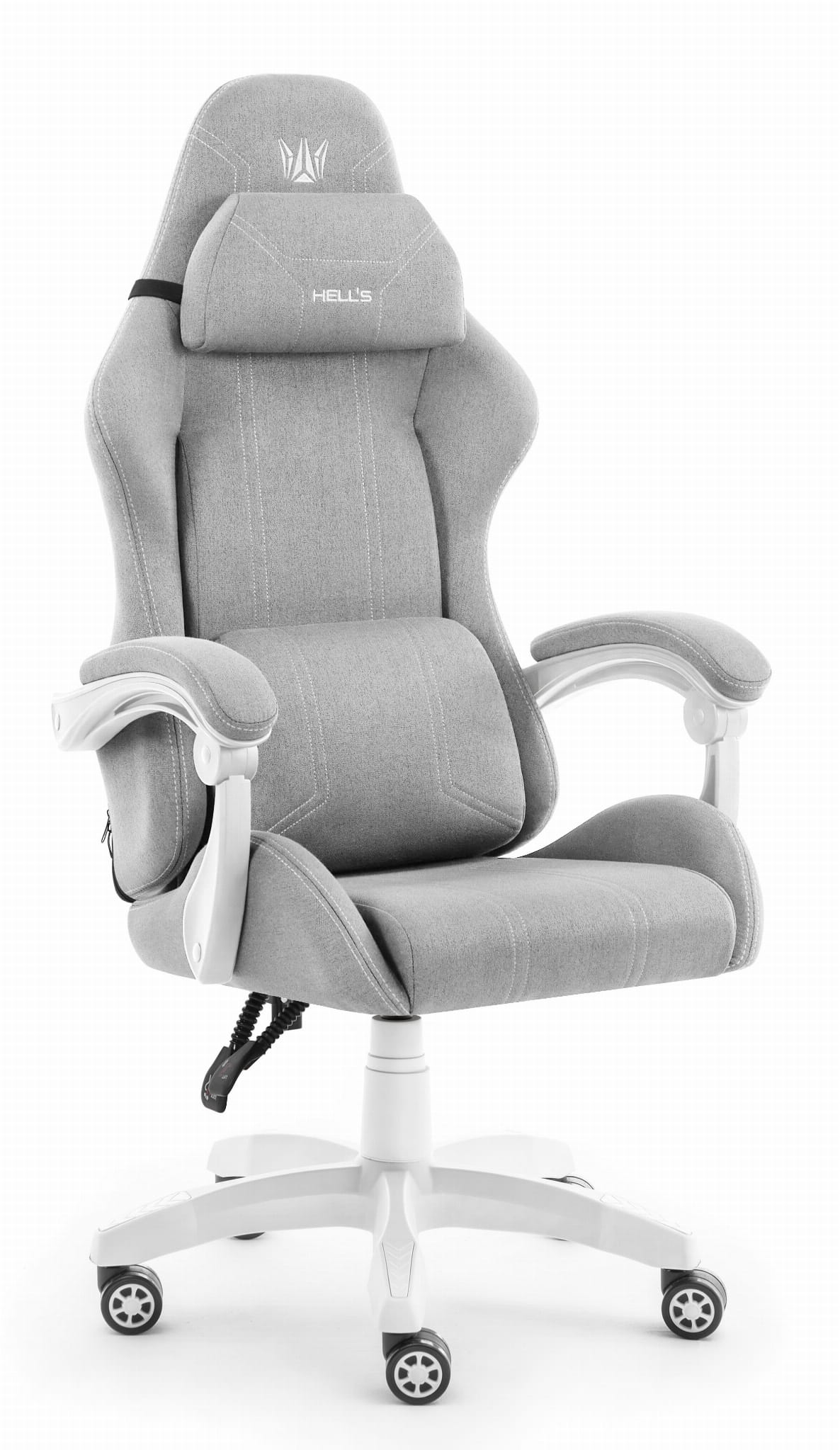 Геймерське крісло Hell's Chair HC-1014 Grey White тканина