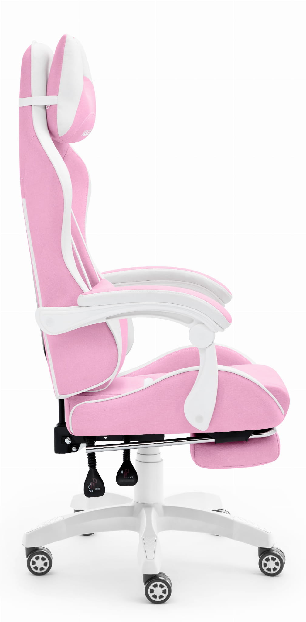 Геймерське крісло Hell's Chair HC-1039 2.0 Pink White тканина - Зображення 4