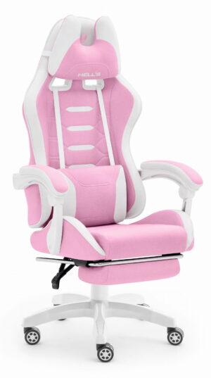 Геймерське крісло Hell's Chair HC-1039 2.0 Pink White тканина