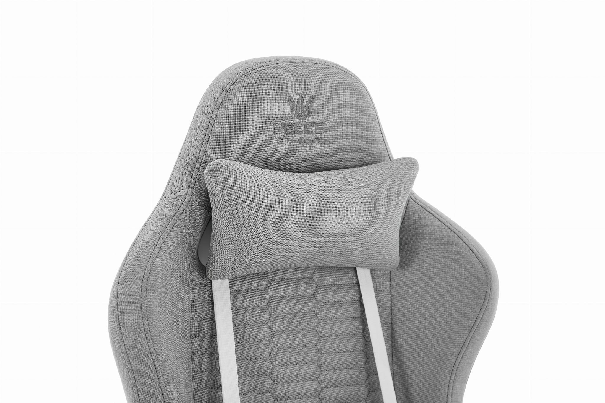 Геймерське крісло Hell's Chair HC-2000 Grey White тканина - Зображення 7