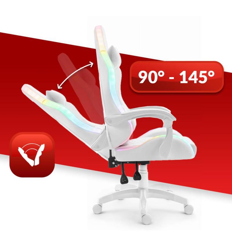 Геймерське крісло екошкіра Hell's Chair HC- 1000 White LED - Зображення 5