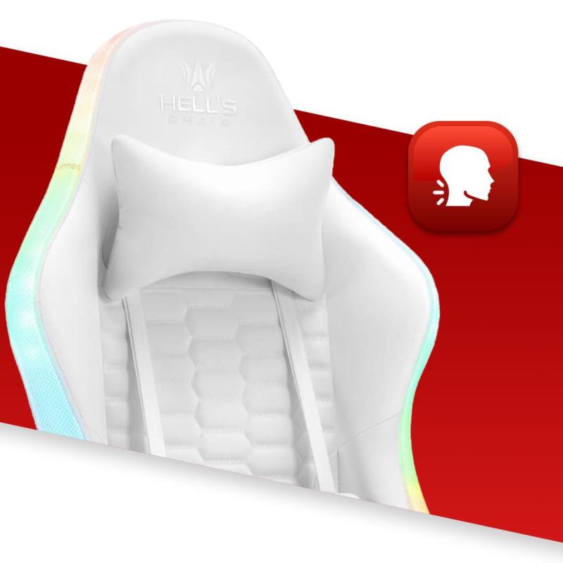 Геймерське крісло екошкіра Hell's Chair HC- 1000 White LED - Зображення 7