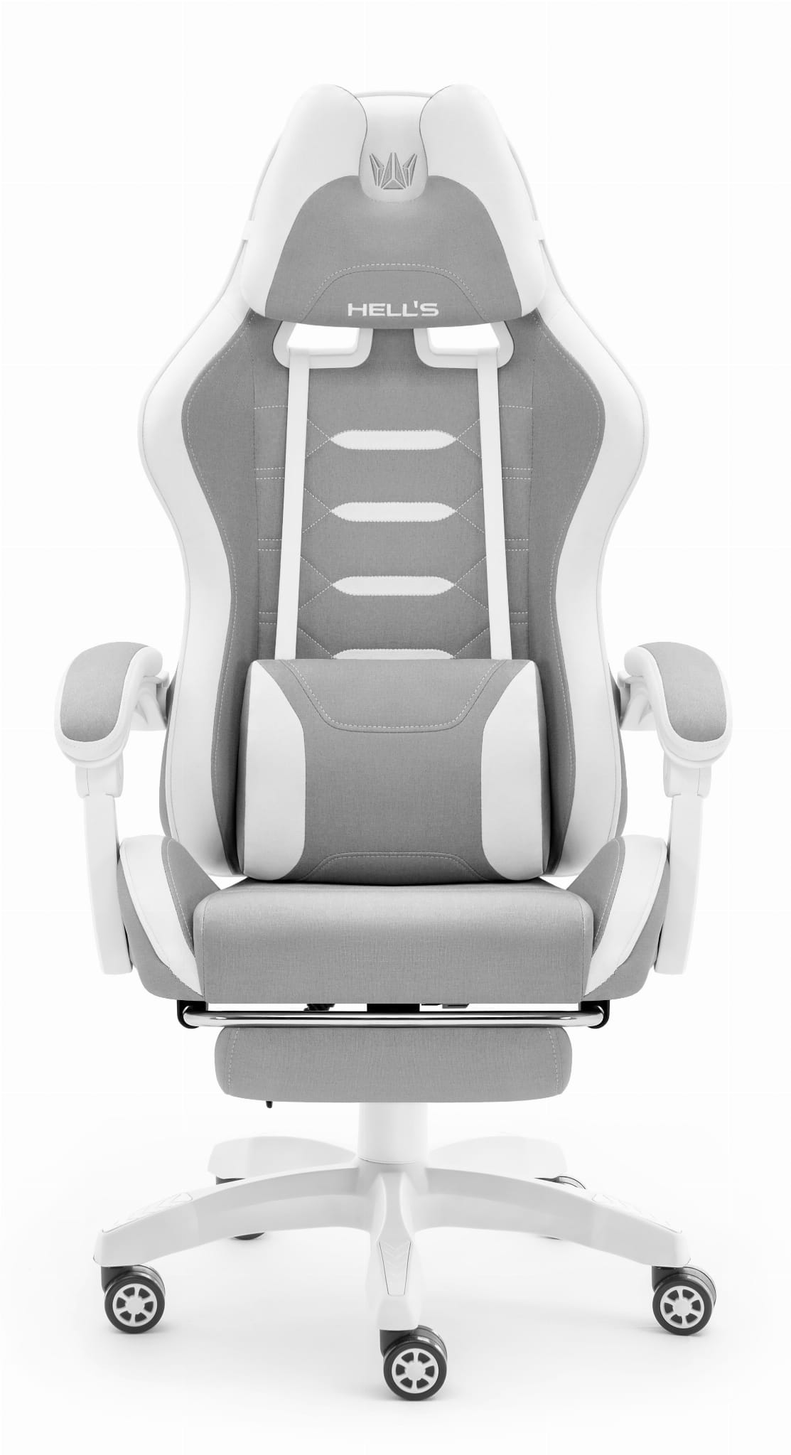 Геймерське крісло Hell's Chair HC-1039 2.0 Grey White тканина - Зображення 10