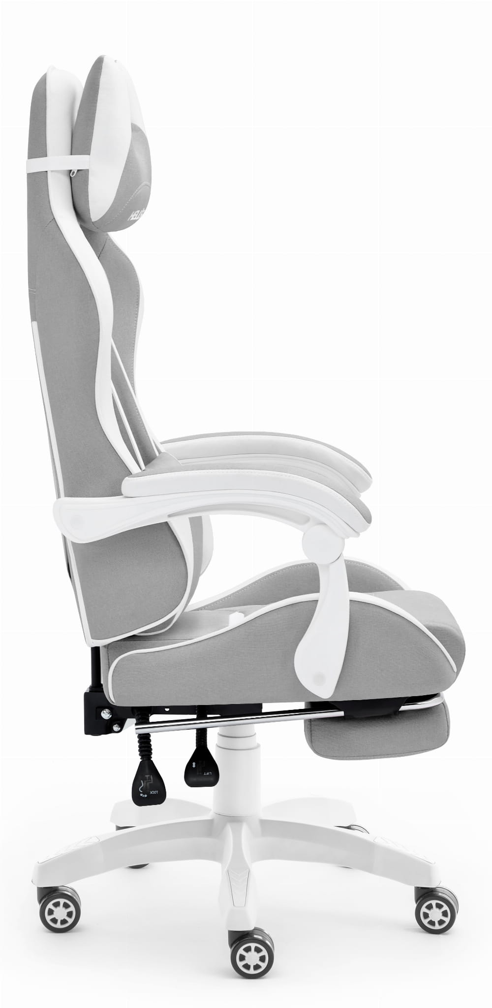 Геймерське крісло Hell's Chair HC-1039 2.0 Grey White тканина - Зображення 9