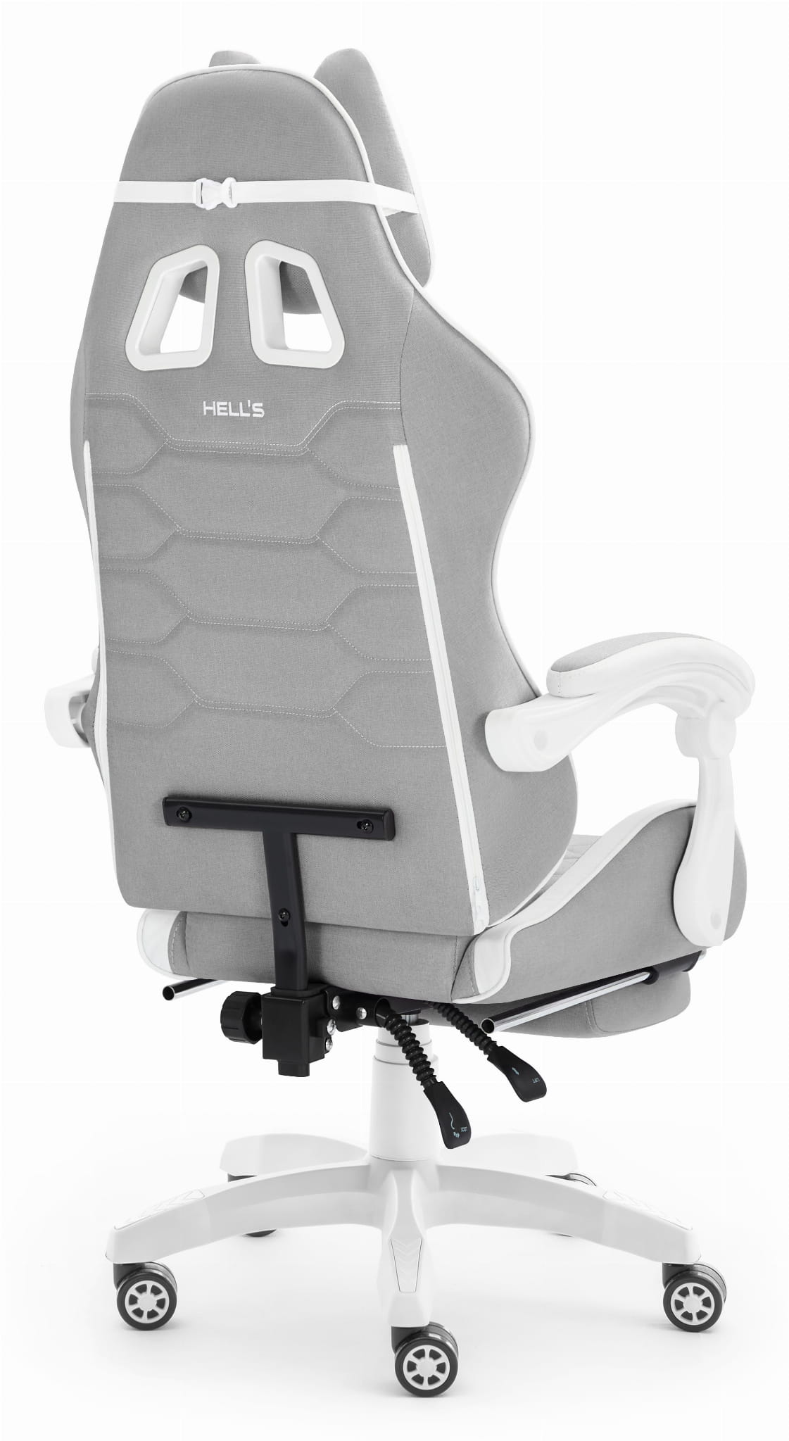 Геймерське крісло Hell's Chair HC-1039 2.0 Grey White тканина - Зображення 8