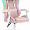 Геймерське крісло тканинне Hell's Chair HC-1000 Pink LED