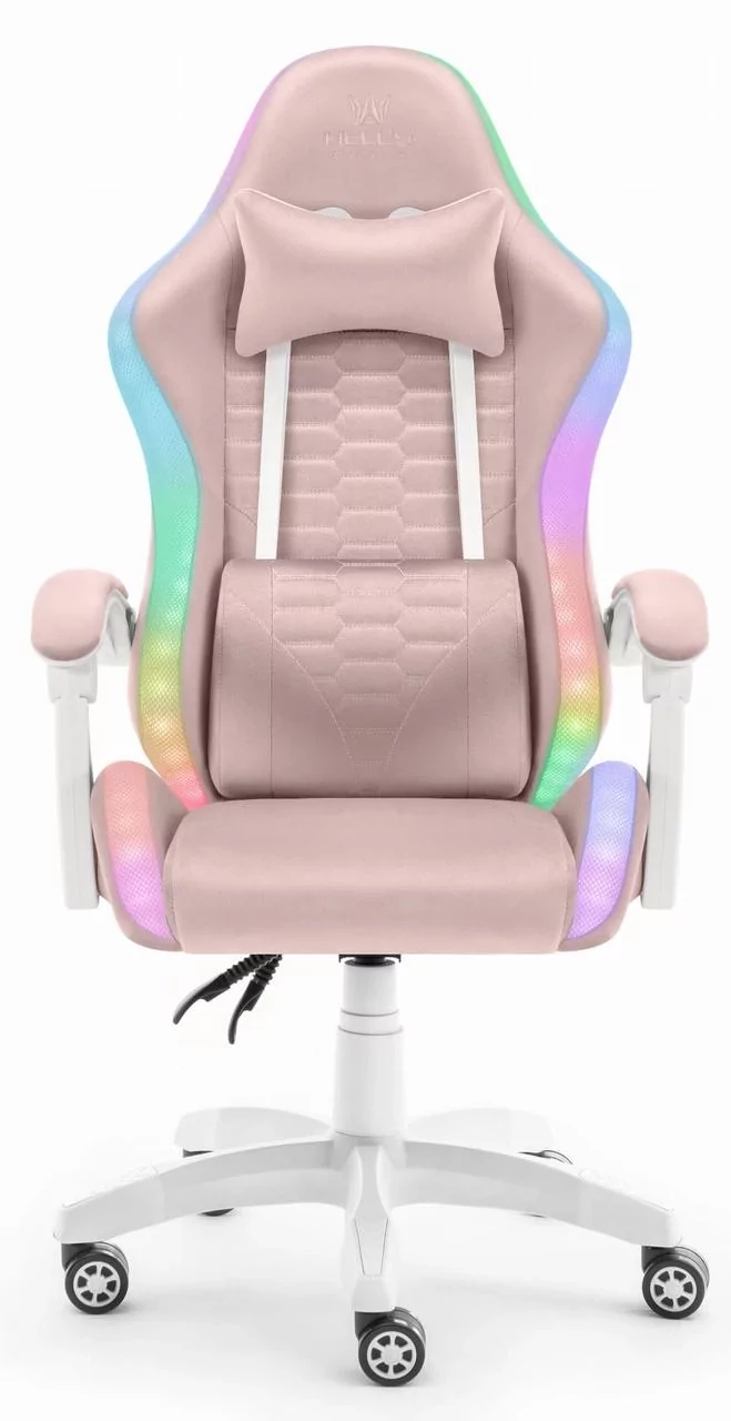 Геймерське крісло тканинне Hell's Chair HC-1000 Pink LED - Зображення 2