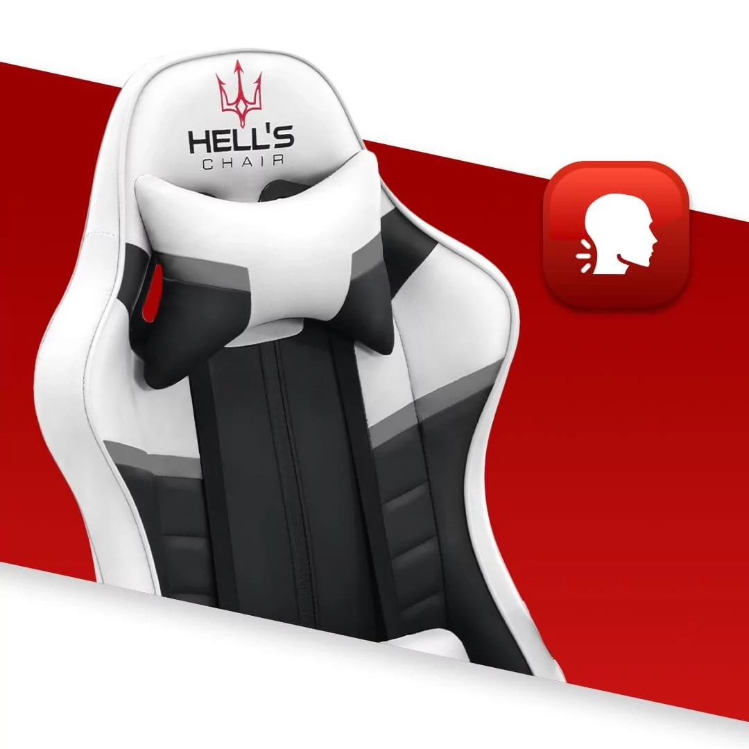 Геймерське крісло екошкіра Hell's Chair HC- 1004 White-Black - Зображення 2