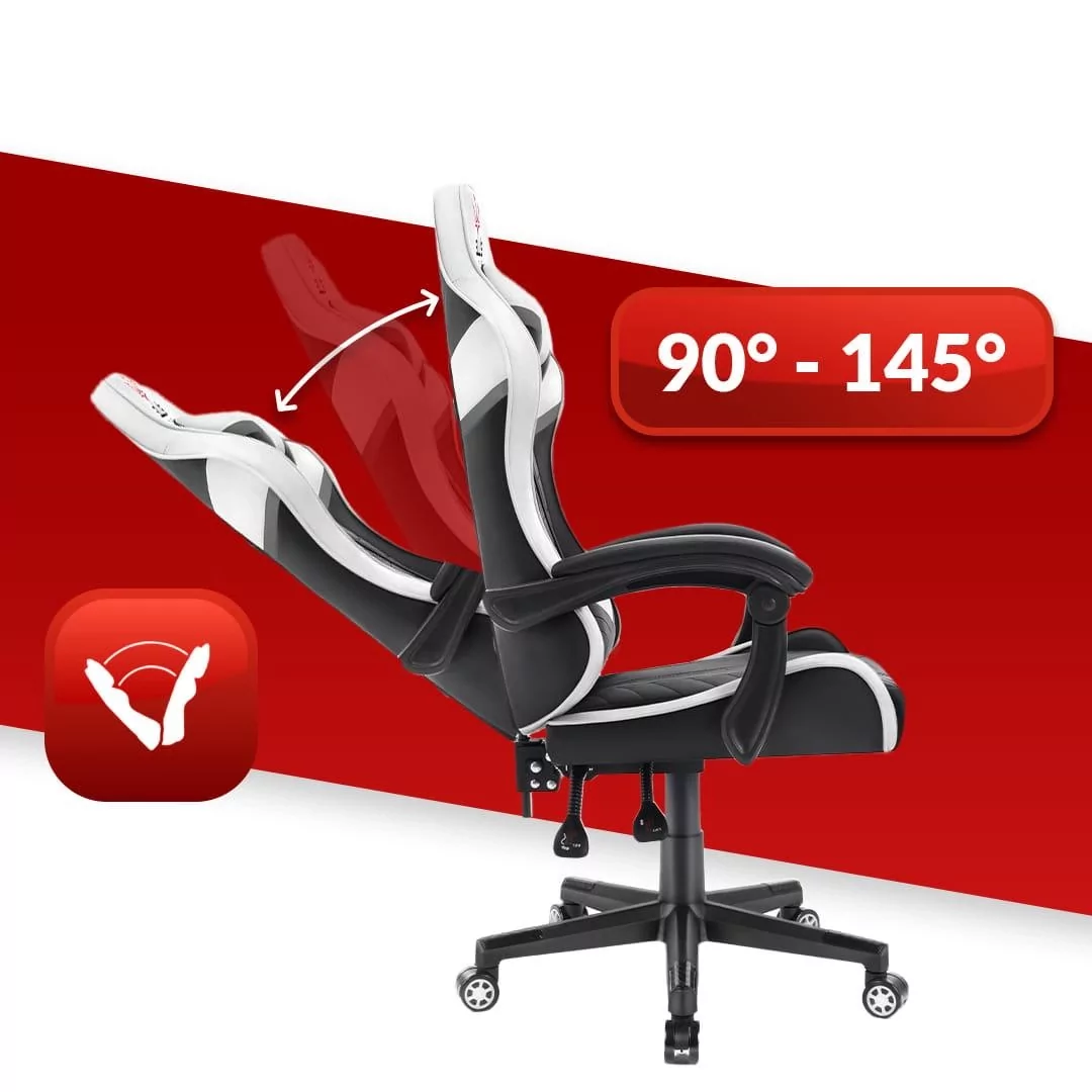 Геймерське крісло екошкіра Hell's Chair HC- 1004 White-Black - Зображення 3