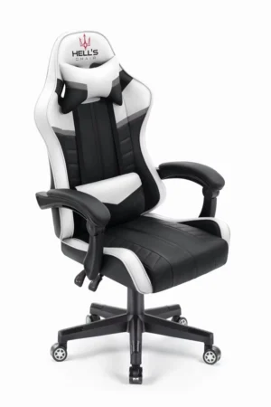 Геймерське крісло екошкіра Hell's Chair HC- 1004 White-Black