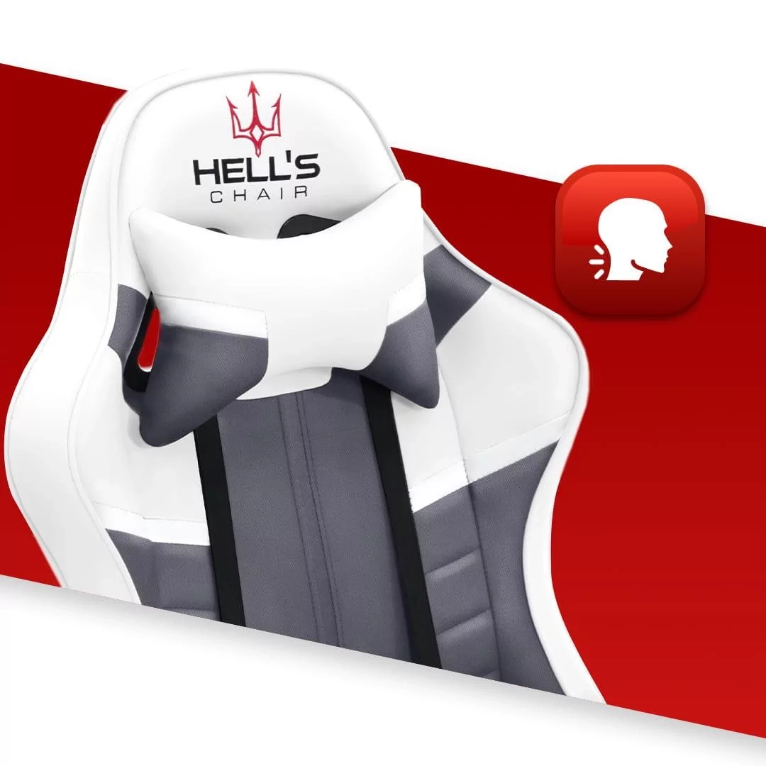 Геймерське крісло тканина+еко шкіра Hell's Chair HC- 1004 White-Grey - Зображення 5