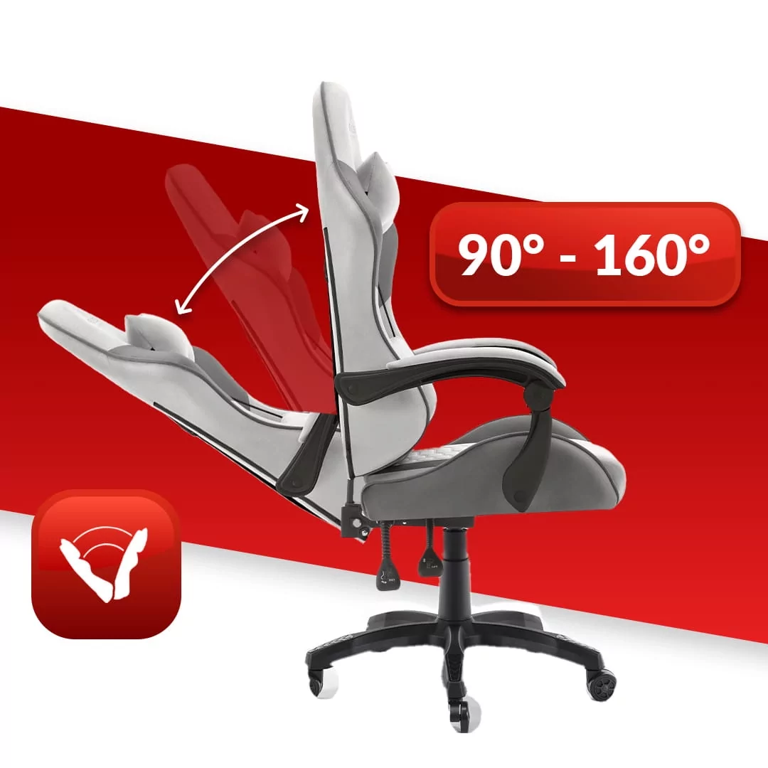 Геймерське крісло тканинне Hell's Chair HC-1000 Grey-Blask - Зображення 3