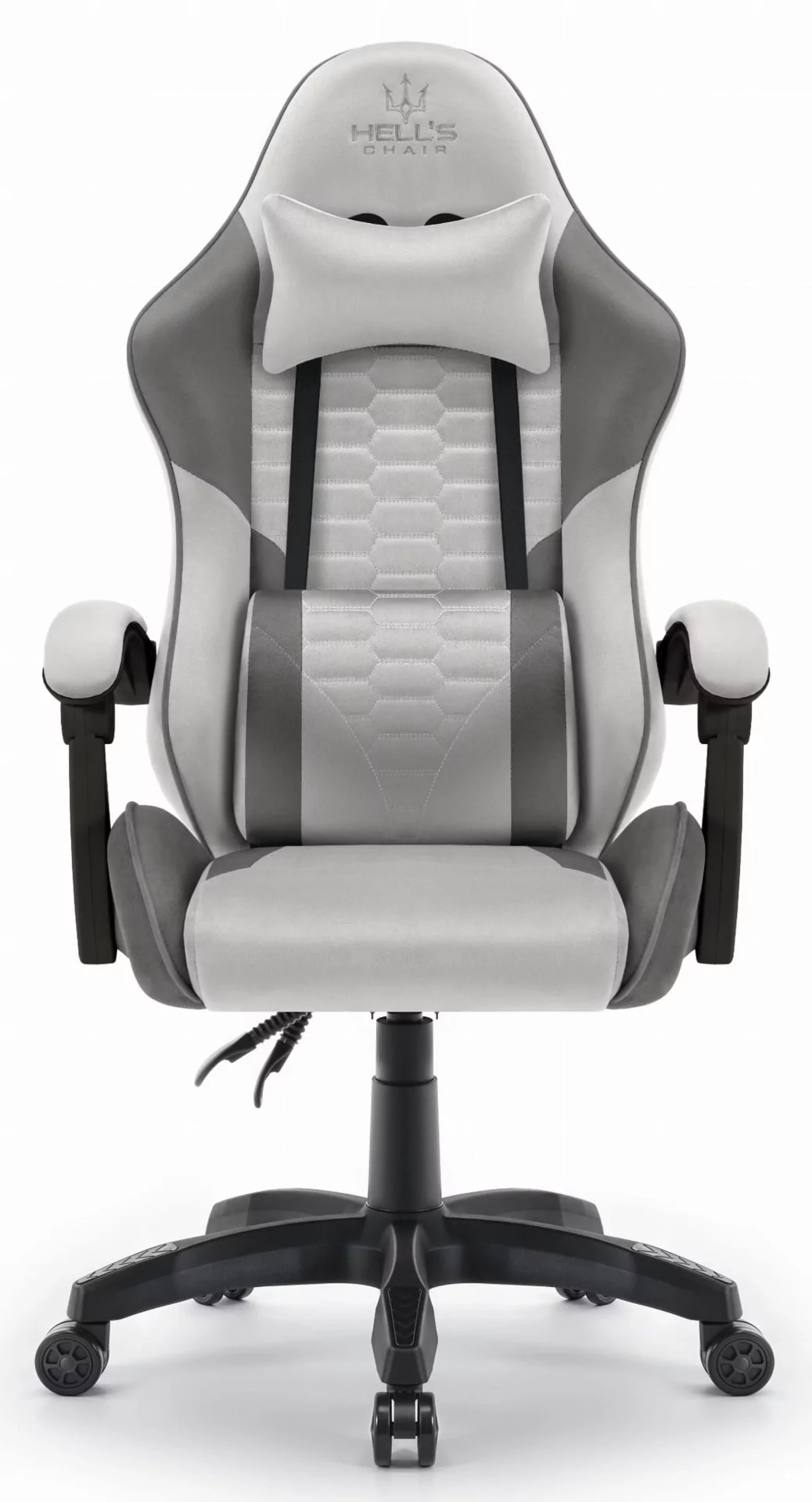 Геймерське крісло тканинне Hell's Chair HC-1000 Grey-Blask - Зображення 2