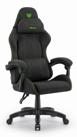Геймерське крісло Hell's Chair HC-1014 Black Green тканина