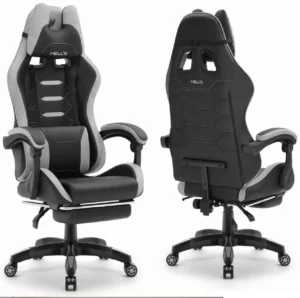 Геймерське крісло Hell's Chair HC-1039 2.0 Gray Black тканина