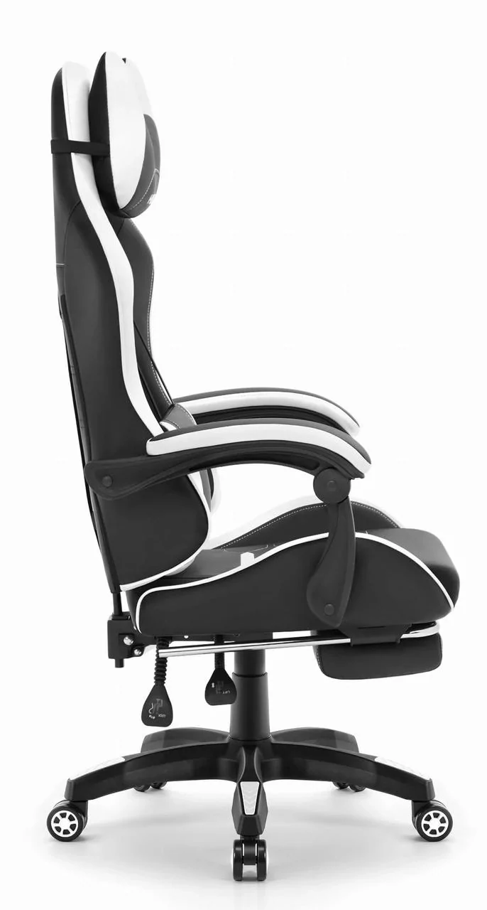 Геймерське крісло Hell's Chair HC-1039 2.0 White (чорно-біле) екошкіра - Зображення 4