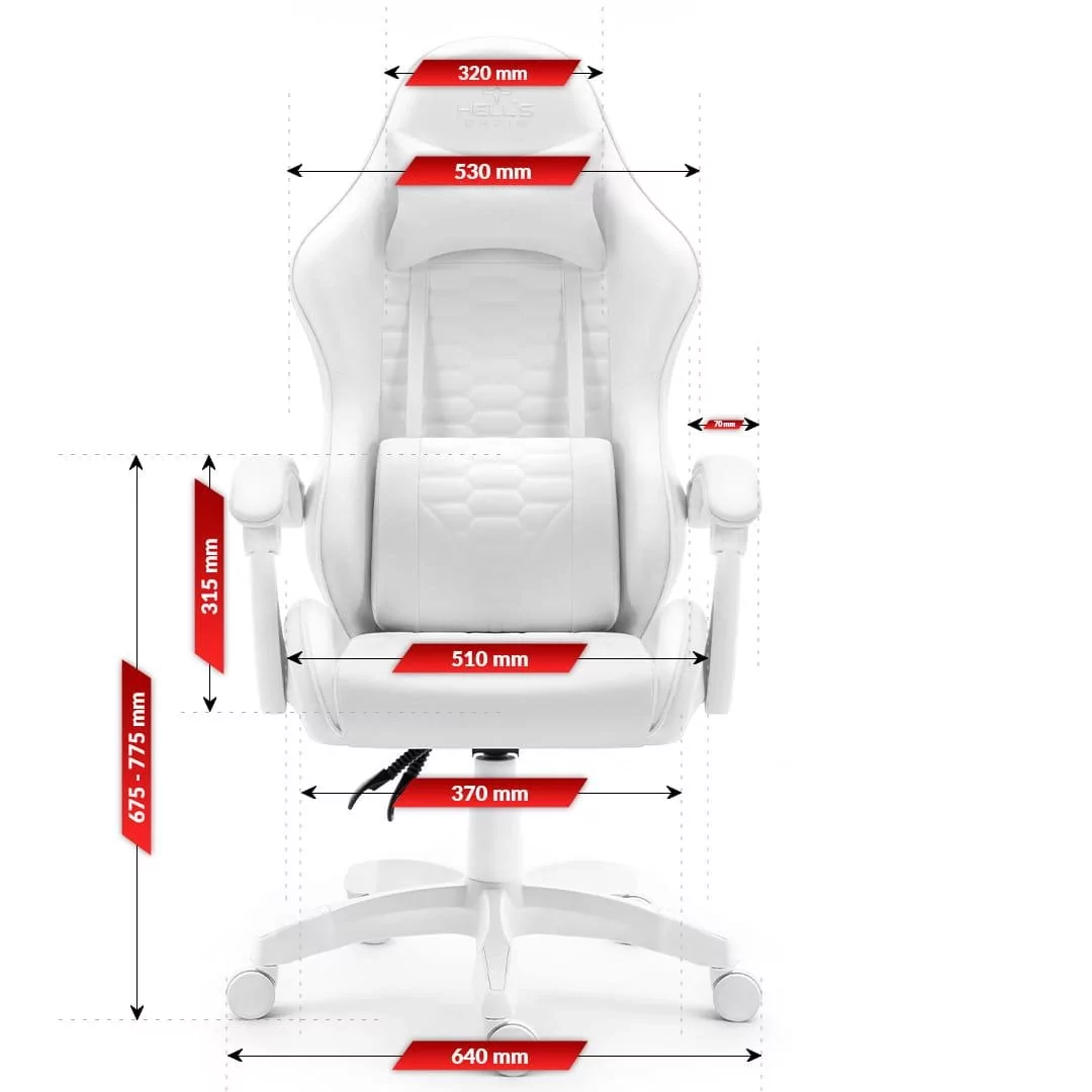 Геймерське крісло екошкіра Hell's Chair HC- 1000 White - Зображення 3