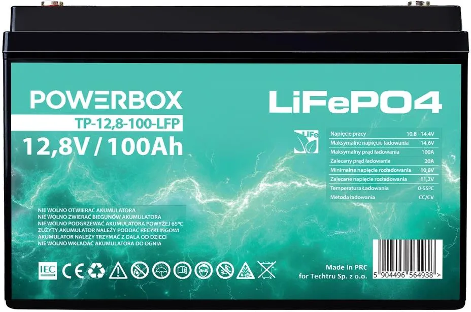 Акумулятор Powerbox TP-12.8-100-LFP 12 В 100 Аг - Зображення 7