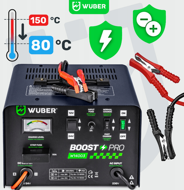 Зарядний пристрій універсальний Wuber 29A 12-400Ah 12V/24V - Зображення 8