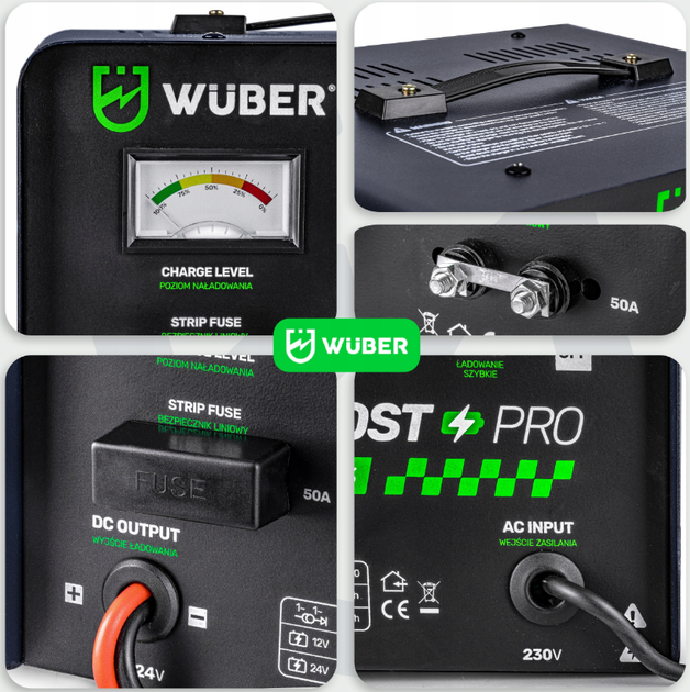 Зарядний пристрій універсальний Wuber 29A 12-400Ah 12V/24V - Зображення 9