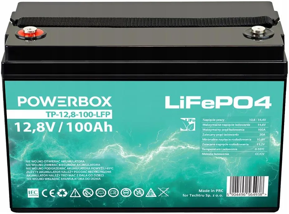 Акумулятор Powerbox TP-12.8-100-LFP 12 В 100 Аг - Зображення 3