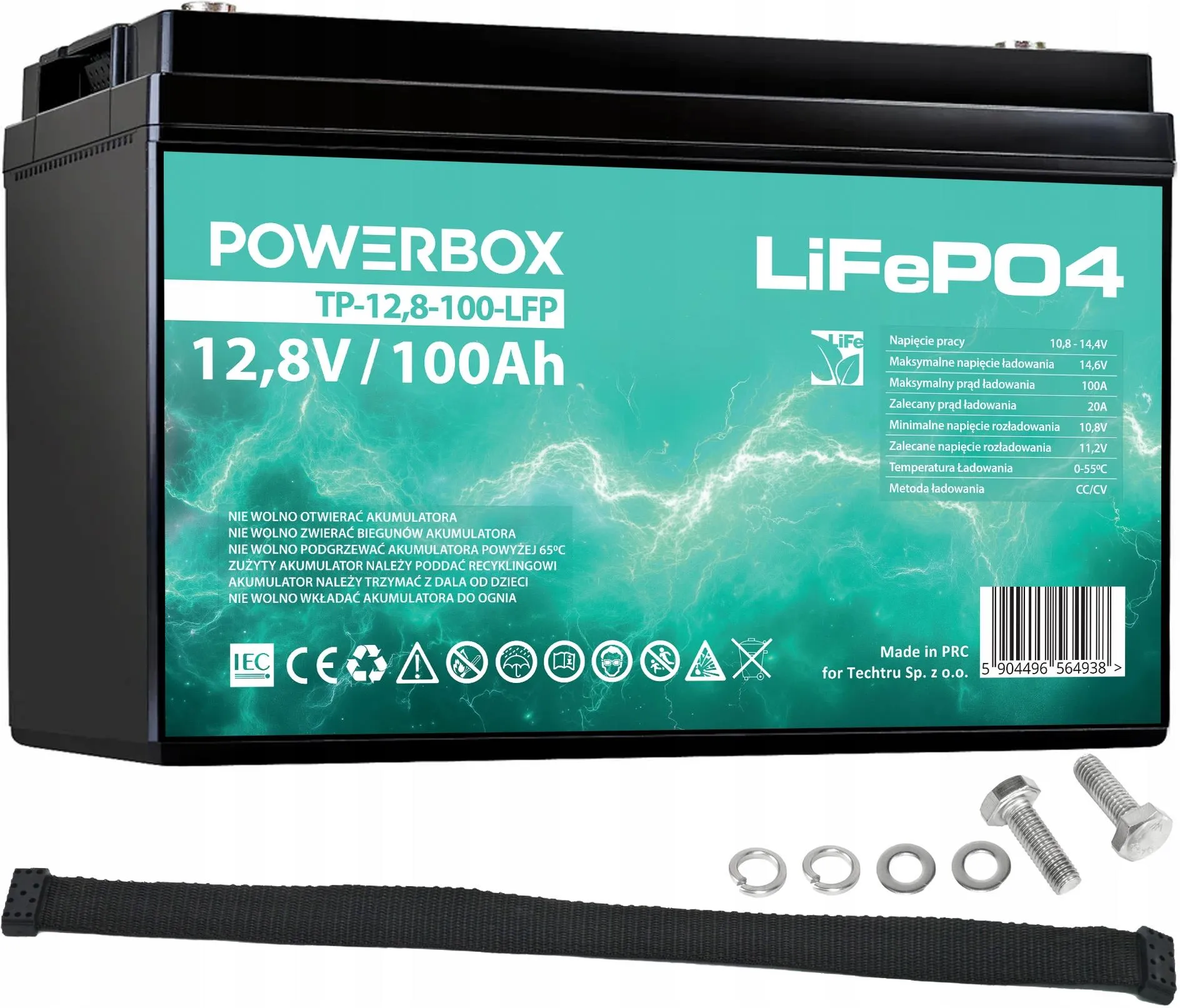 Акумулятор Powerbox TP-12.8-100-LFP 12 В 100 Аг - Зображення 4