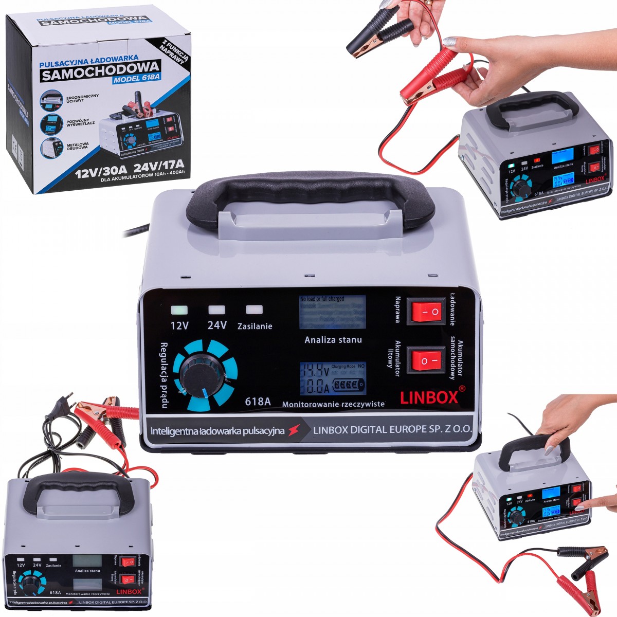 Зарядний пристрій Linbox 30A 12V/24V з функцією швидкої зарядки - Зображення 3