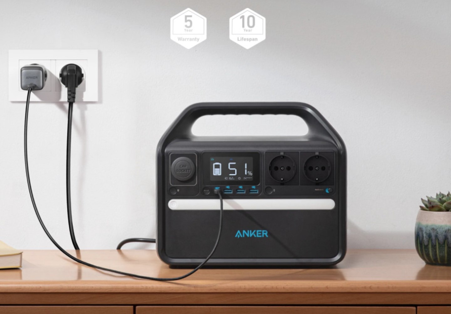 Anker 535 PowerHouse зарядна станція LiFePO4З 512Wh 500W EU A1750311 - Зображення 5