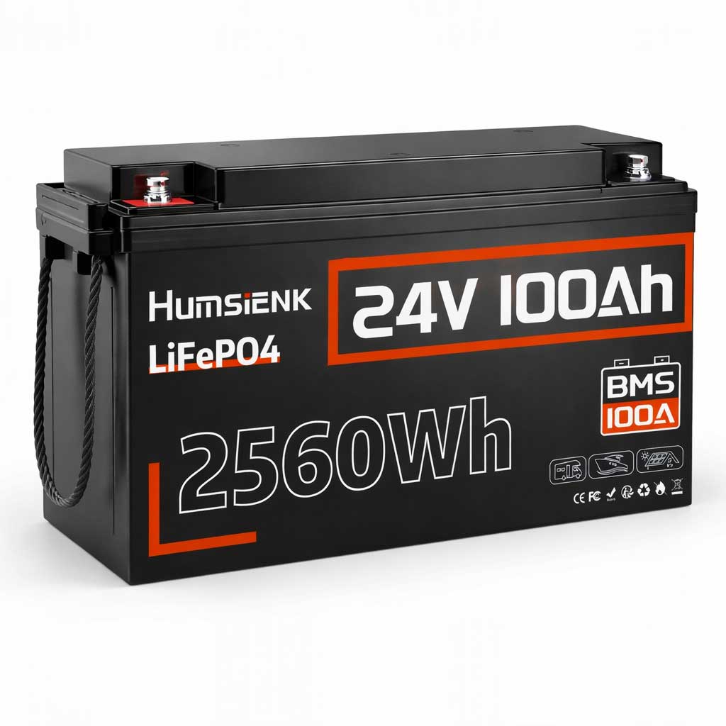 Акумулятор Humsienk LiFePO4 24V 100Ah з BMS HS24V100AH100 - Зображення 2