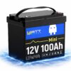 LiFePO4 акумулятор WattCycle MINI 12V 100Ah BT IP65 батарея з BMS 100A