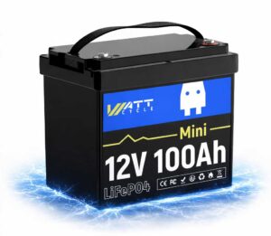 LiFePO4 акумулятор WattCycle MINI 12V 100Ah BT IP65 батарея з BMS 100A