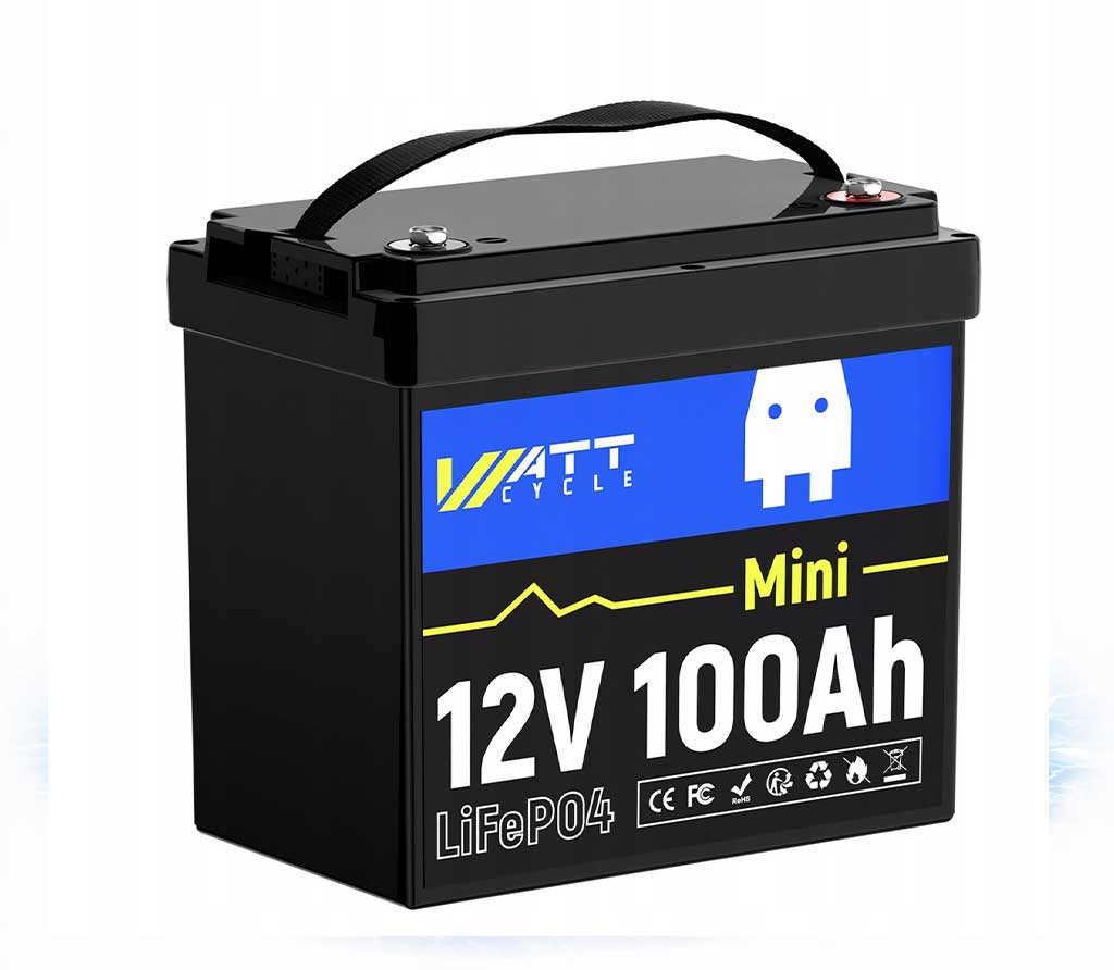 LiFePO4 акумулятор WattCycle MINI 12V 100Ah BT IP65 батарея з BMS 100A - Зображення 2