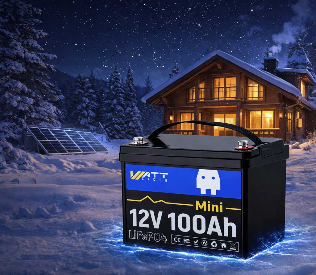 LiFePO4 акумулятор WattCycle MINI 12V 100Ah BT IP65 батарея з BMS 100A - Зображення 4