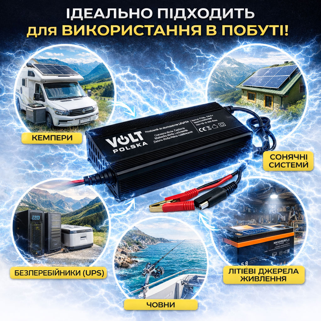 Зарядний пристрій для акумуляторів LiFePO4 20A Volt Polska 6PRLIFE20A - Зображення 2